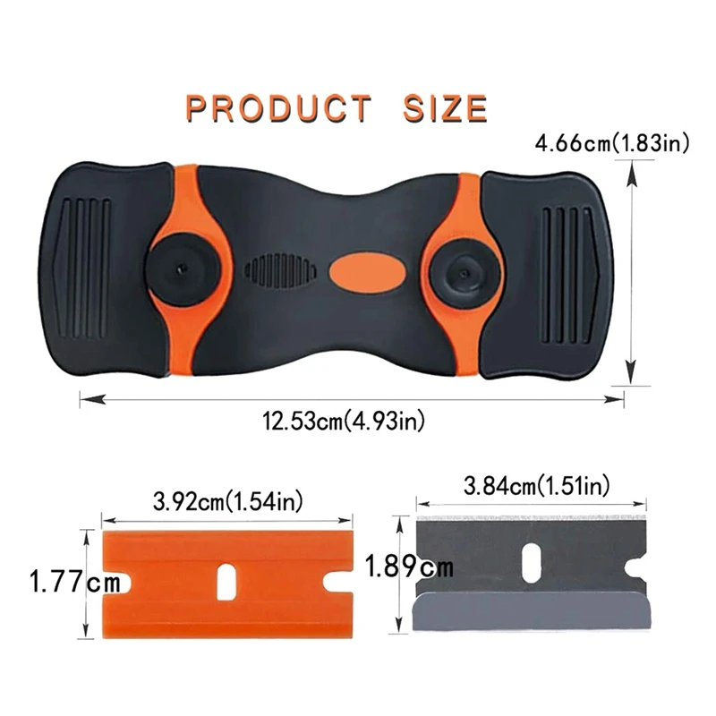 1 Pcs Double Edged Glass Ceramic Hob Scraper With 40 Pack Scraper Blades,For Remove Label,Paint,Caulking,Car Windows