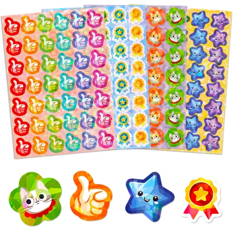 8 Sheets Child Reward Stickers Motivational Stickers for Child Teacher Classroom Behaviour Reward Sticker Decals