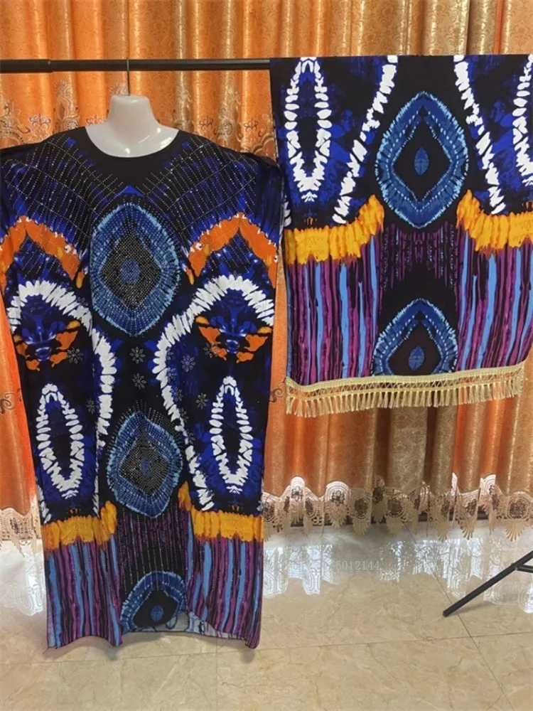 2025 Nuovo abito caftano afro per donna Comodo abito a maniche lunghe con spalle scoperte Abito estivo da spiaggia con frange taglie forti