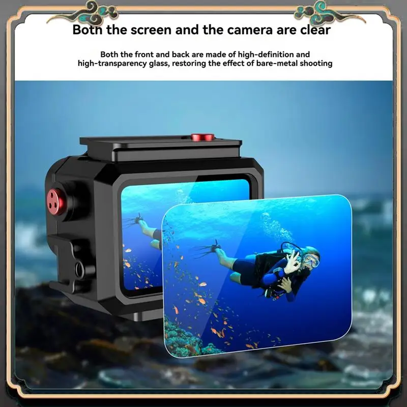 ASMA-263FT/80M Waterproof Case For Insta360 Acepro2 Underwater Diving Protective Shell With Universal Two-Card Holder