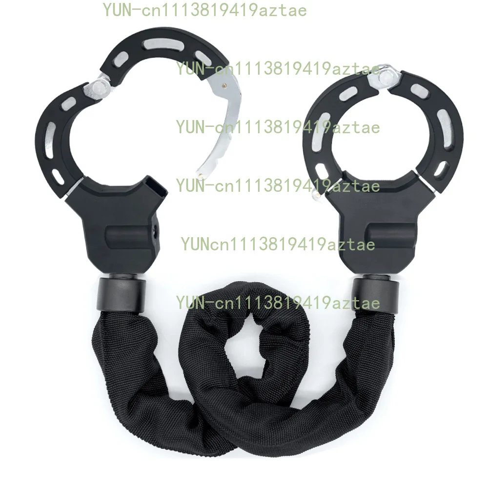 2026 New Adjustable Size Chain Lock Handcuff Style Anti-Theft Lock for Scooter Motorcycle Black Cloth Covered