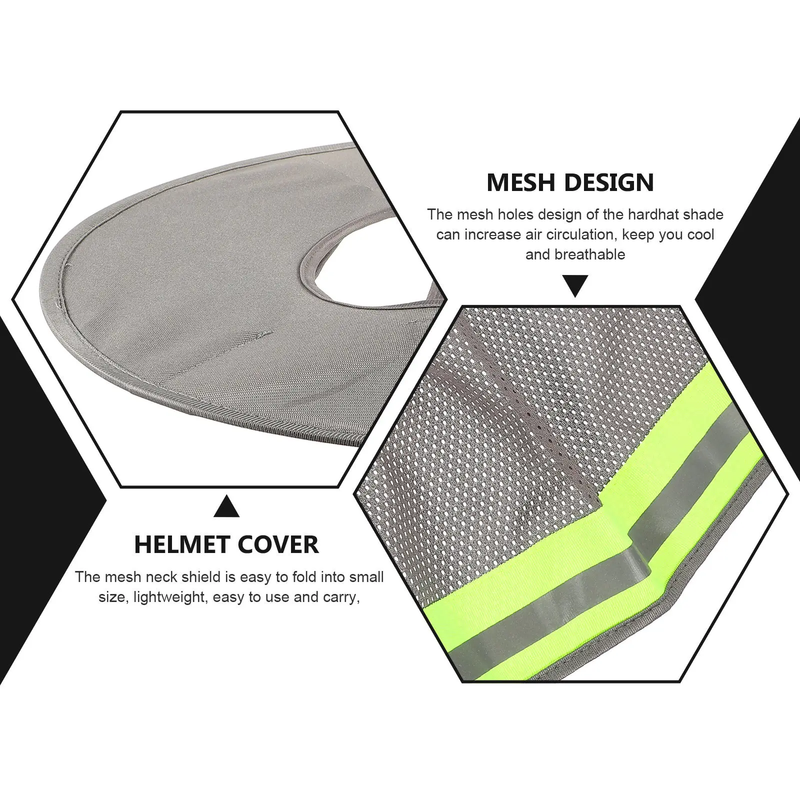 Hard Hat Neck Shade Full Brim Polyester Reflective Band Sun Protection Neck Protector Construction Accessory Outdoor