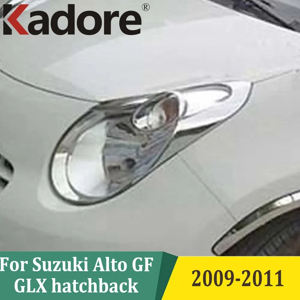 Cubierta cromada para faro delantero de coche, pegatina decorativa para Suzuki Alto GF GLX Hatchback 2009 2010 2011