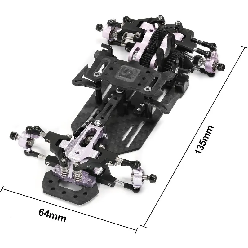 1/24 1/28 TG Racing Carbon Fiber Assembled Mini RWD Drift Racing Car Frame Body Kit with Tools DIY Parts