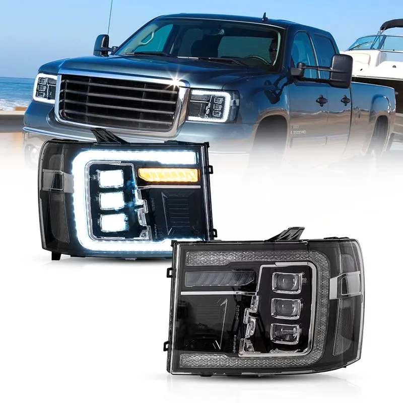 

VLAND оптовая продажа с фабрики, полностью светодиодные фары, передняя лампа автомобиля, 2007-2013, головной свет для GMC SIERRA 1500 SLE