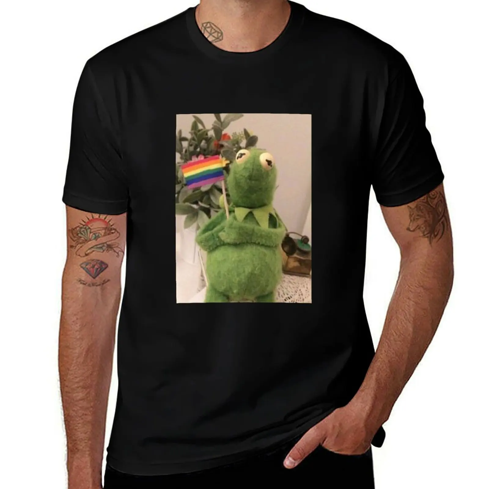 gay kermit T-Shirt t shirts for man cotton T-Shirt