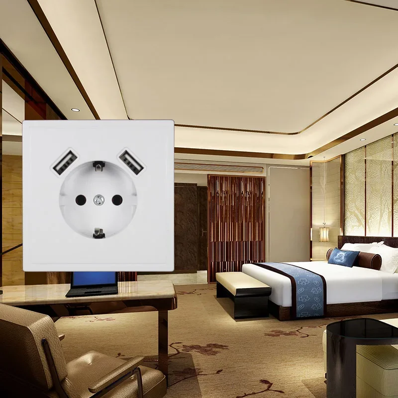 USB Wall Socket Double USB Port 5V 2A Usb Enchufes Para Pared Prise High Quality Murale Steckdose J2-01 enchufe pared