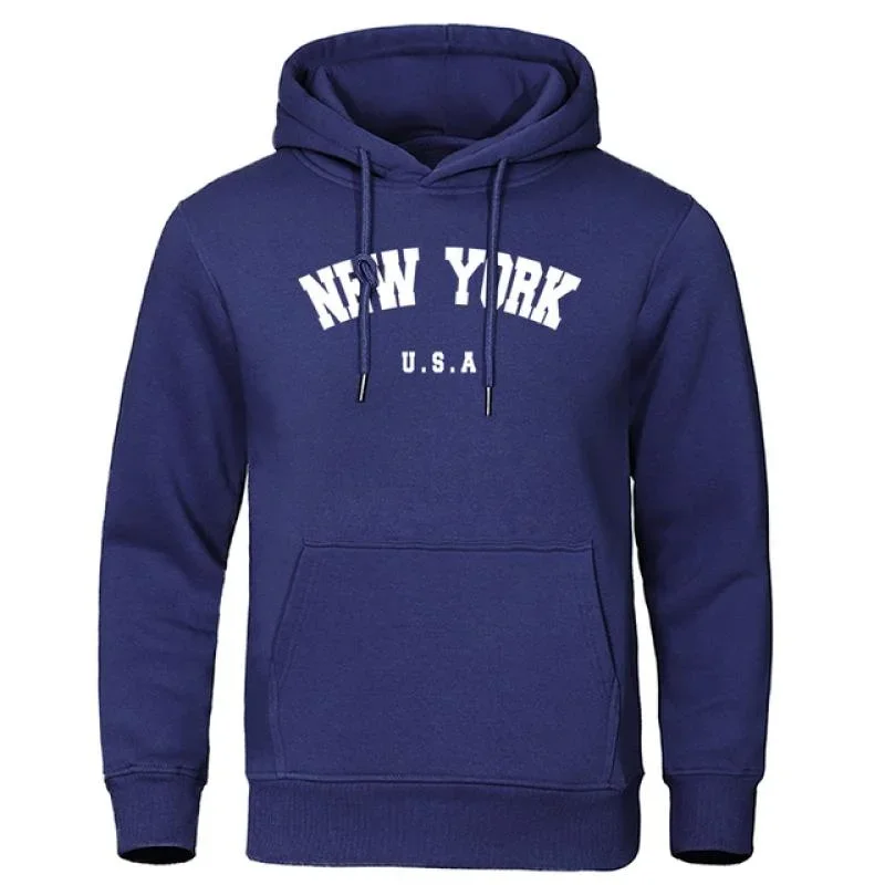 New York Print Hoodies Casual American Style Hoodie Herren Herbst Lange Ärmel Mit Kapuze Lose Pullover Street Sweatshirt