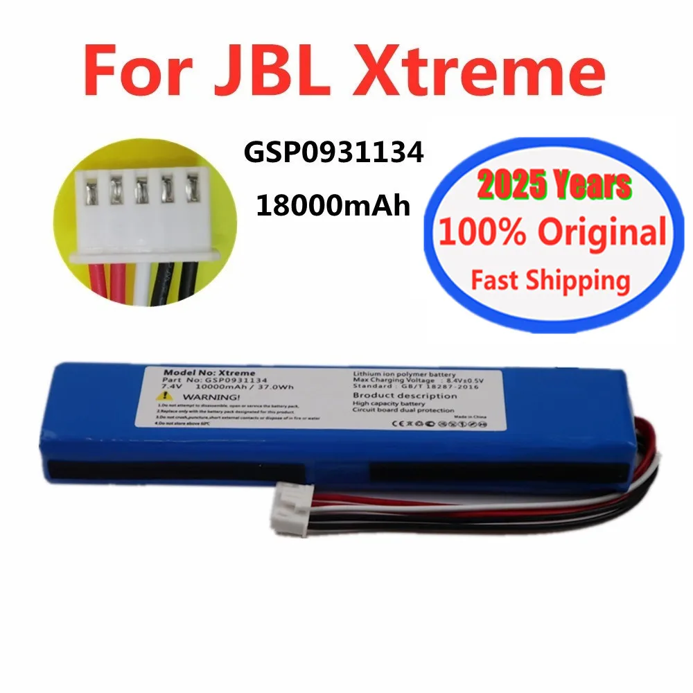 2025 Years 18000mAh 37.00Wh Original Speaker Replacement Battery For JBL Xtreme 1 Xtreme1 GSP0931134 Wireless bluetooth Bateria