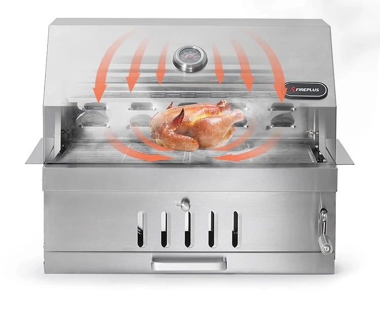 

Embedded BBQ Grill 304 Stainless Steel Outdoor Charcoal BBQ Table Household Villa Courtyard BBQ Grill Stew Grill