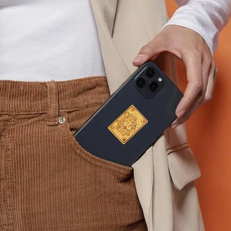 Adesivo Decalcomania del telefono Adesivi per telefono ricchezza Decalcomania del telefono in lamina d'oro Adesivi modello Feng Shui Accessori per telefono buddista per laptop