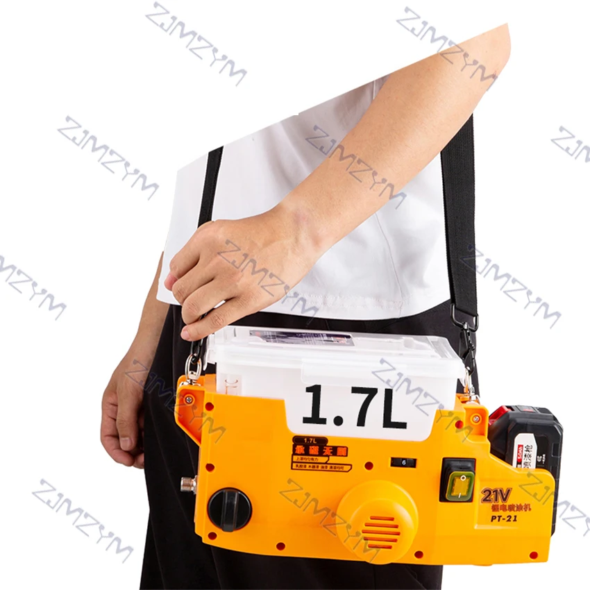 T-21 Backpack Handheld Spraying Machine High-pressure Gas-free Lithium Battery Paint Spraying Machine Painting Tool 1.1L/MIN