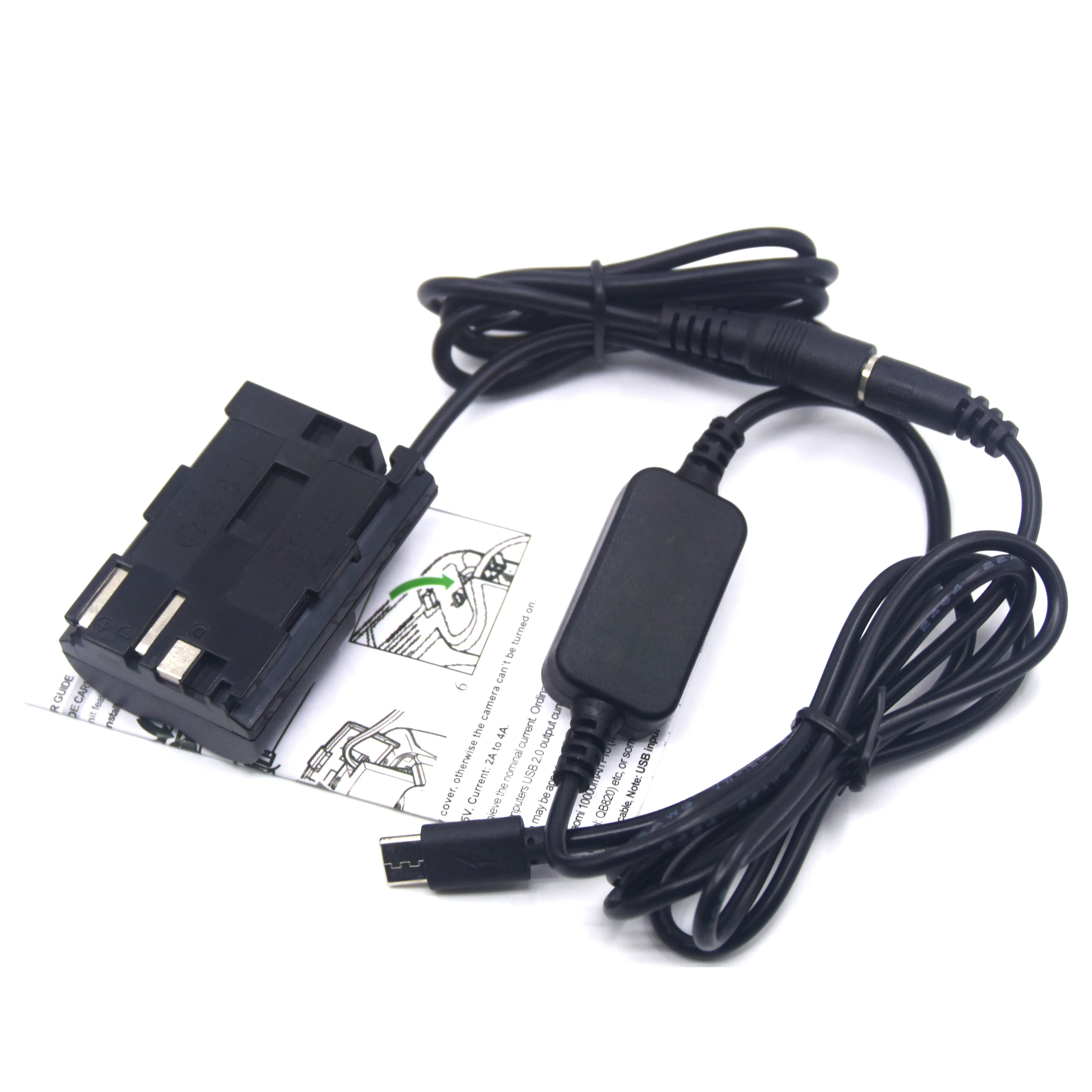 USB نوع C PD كابل محول الطاقة + DR-E2 DR-400 BG-E2/E2N BP-511 بطارية الدمية لكانون EOS 20D 30D 40D 5D 50D D30 D60
