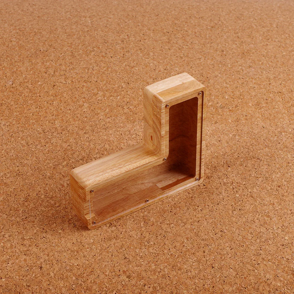 

Wooden L Shaped Piggy Bank Eco Friendly Money Storage Creative Coin Container Saving Box for Kids Desktop Adornment
