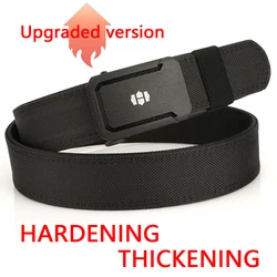 TUSHI Double layer thickening Metal Automatic Buckle Military Tactical Belt Hardening Nylon gun Belt For Men Heavy Duty Girdle