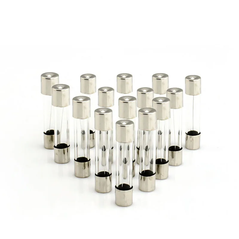 5 pces dia5 x l20mm/dia6 x l30mm segurança de vidro tube250v 0.1a 3030a o multímetro funde tubo de seguro automático