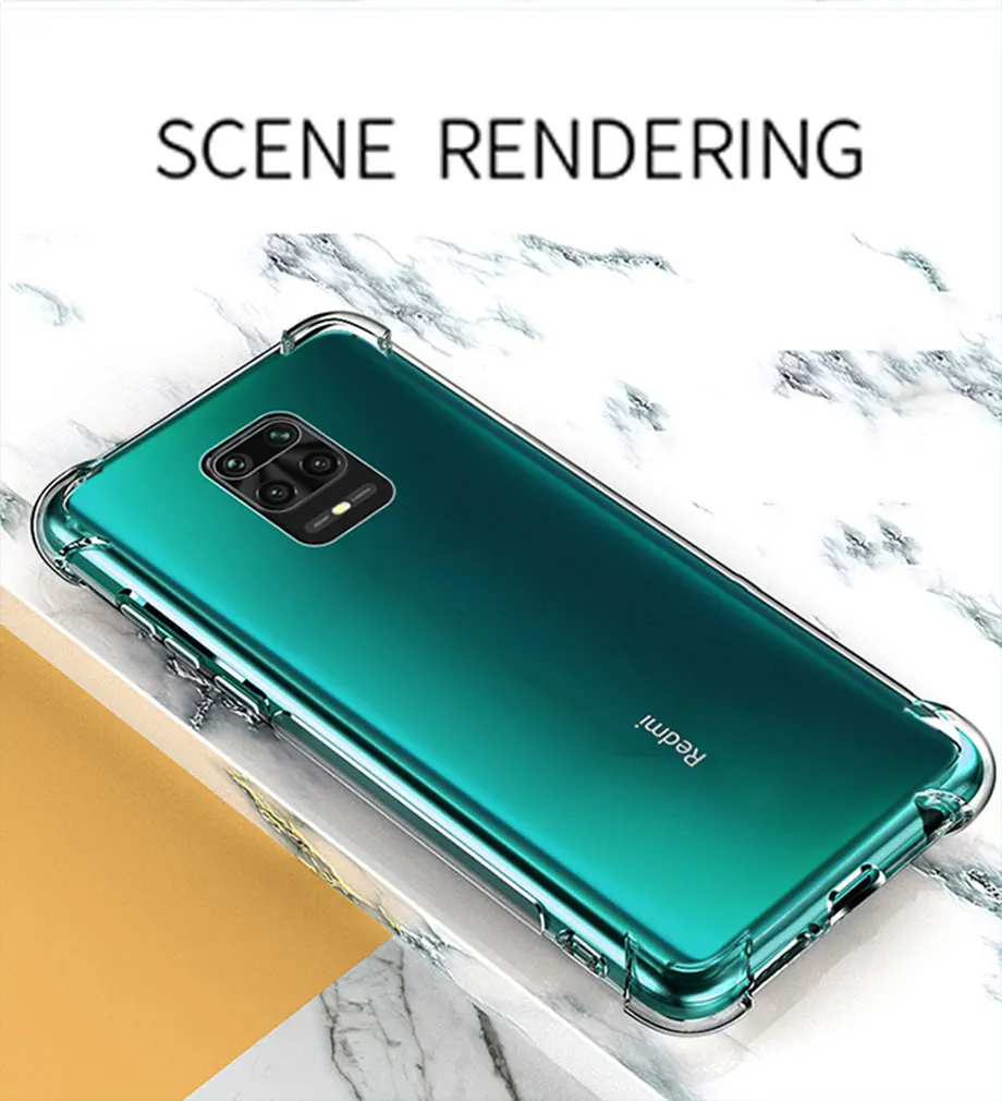 Airbag Dicke stoßfeste TPU-klare Hülle für Xiaomi Redmi Note 9 9s Note9 Pro Silikon transparente Soft Cover Cases – Detail 11