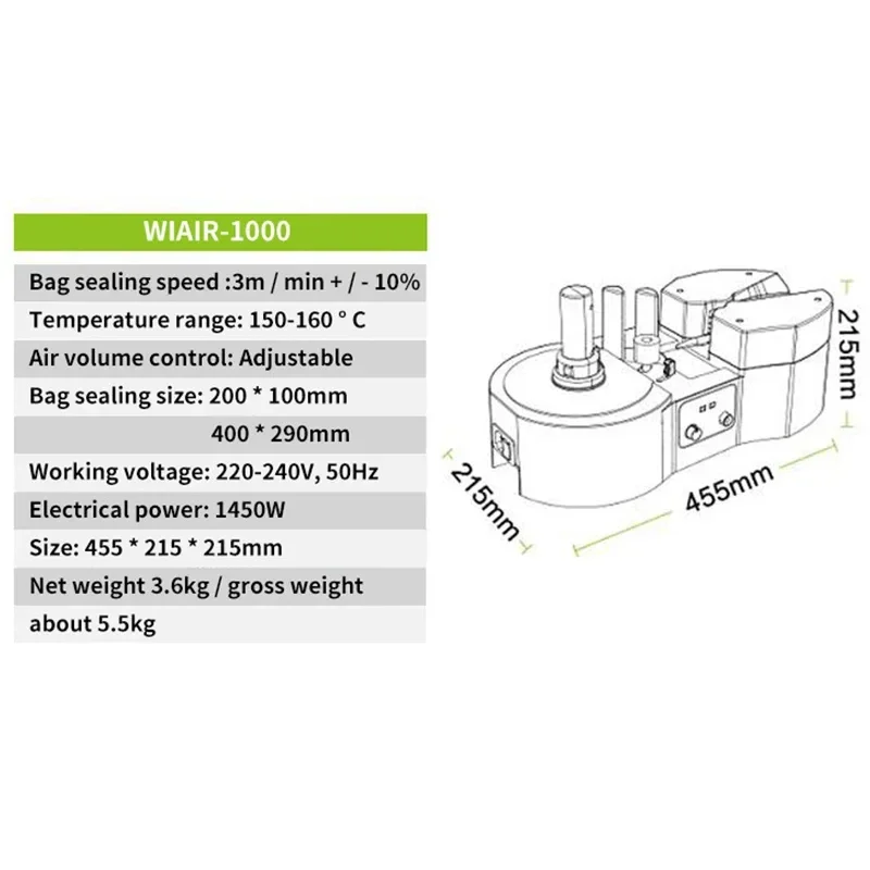 1450W Automatic Air Cushion Packaging Machine Air Pillow Bag Filler Bubble Bag Inflator Air Column Bag Making Machine For Shipp