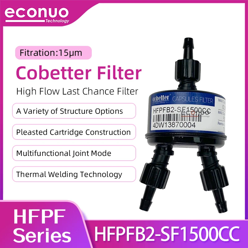 

Cobetter 3-way capsule ink filter uv black HFPFB2-SF1500CC 15μ filter for Docan Flora textile machine