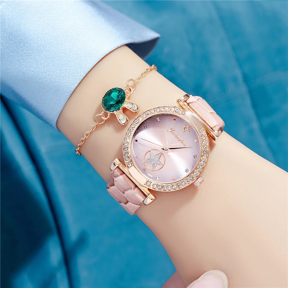 Luxury Fashion Simple Rhinestone Ladies Belt Watch Glossy Belt Quartz Watches Women Trendy Hot Watches Women