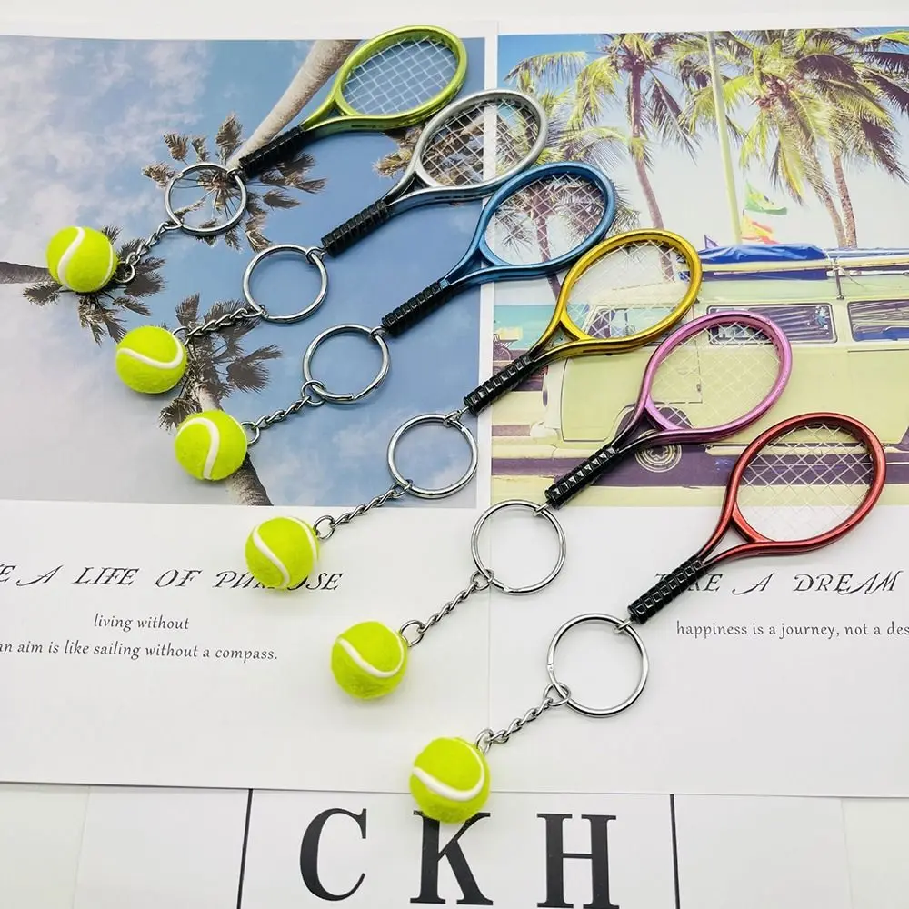 هدية الديكور التنس كيرينغ حلية شخصية كرة التنس المفاتيح DIY بها بنفسك اليدوية مضرب كيرينغ #1