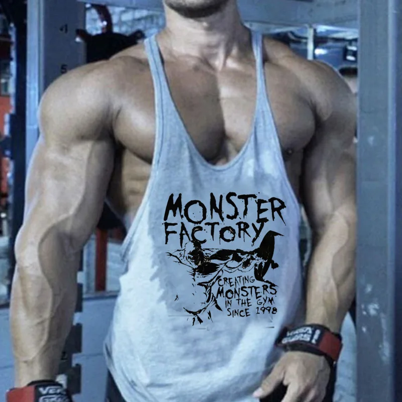 Bodybuilding Tank Top Men's Cotton Gym Sleeveless Shirt Sport Fitness Vest Basketball Singlet Stringer Training Workout Clothing