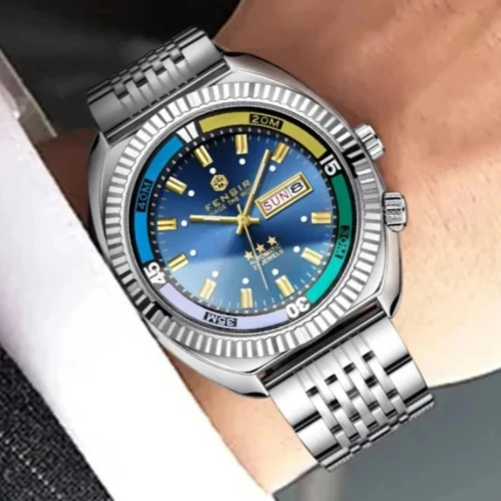 Imitation Mechanical Quartz Watch Men High Quality Personality Creative Steel Sealed or Skeleton Bottom Watch Male Clcok Reloj