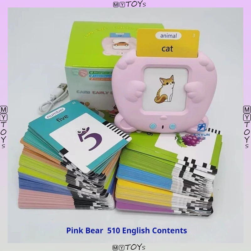 Flash Cards Children'S Card Machine French Spanish Italian  Enlightenment Learning Early Education Machine Card Inserting Toy