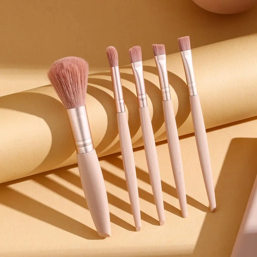 5Pcs Professional Portable Makeup Brush Set Mini Multifunctional Travel Case with Mirror Cosmetic Kit Outdoor