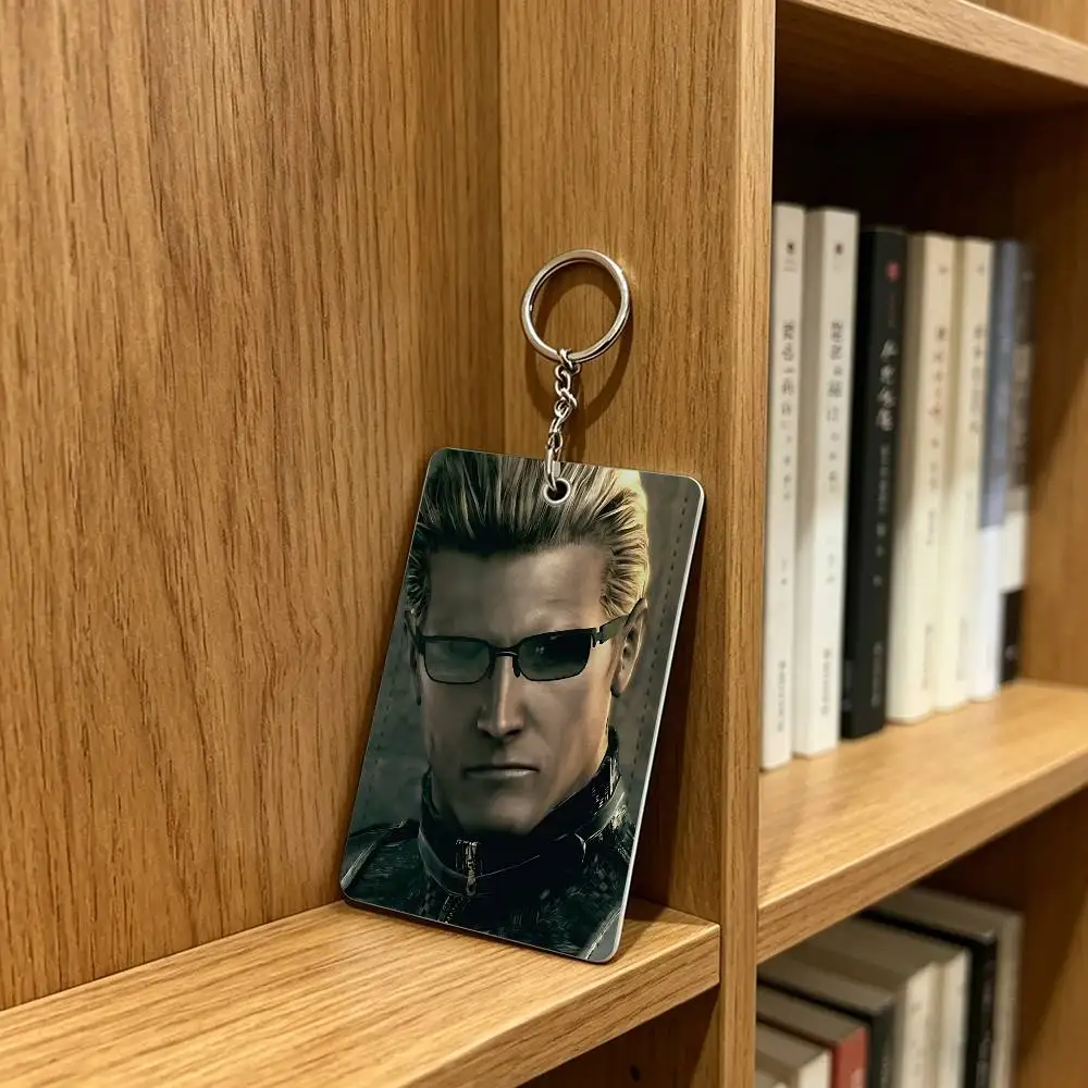 Funny A-Albert Wesker Badge Holder Keychain For Bank Business Work Card Holder Student Card Protective Case Bus Card