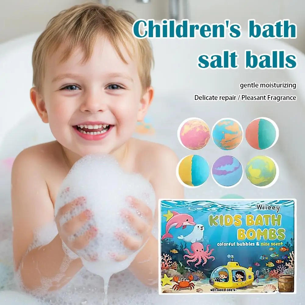 1/2 Set Kids Bath Toys Natural Mega Bubbles Surprise Ocean Gift Set Skin Friendly Bathing Kit for Boys and Girls 6 Pcs/Set