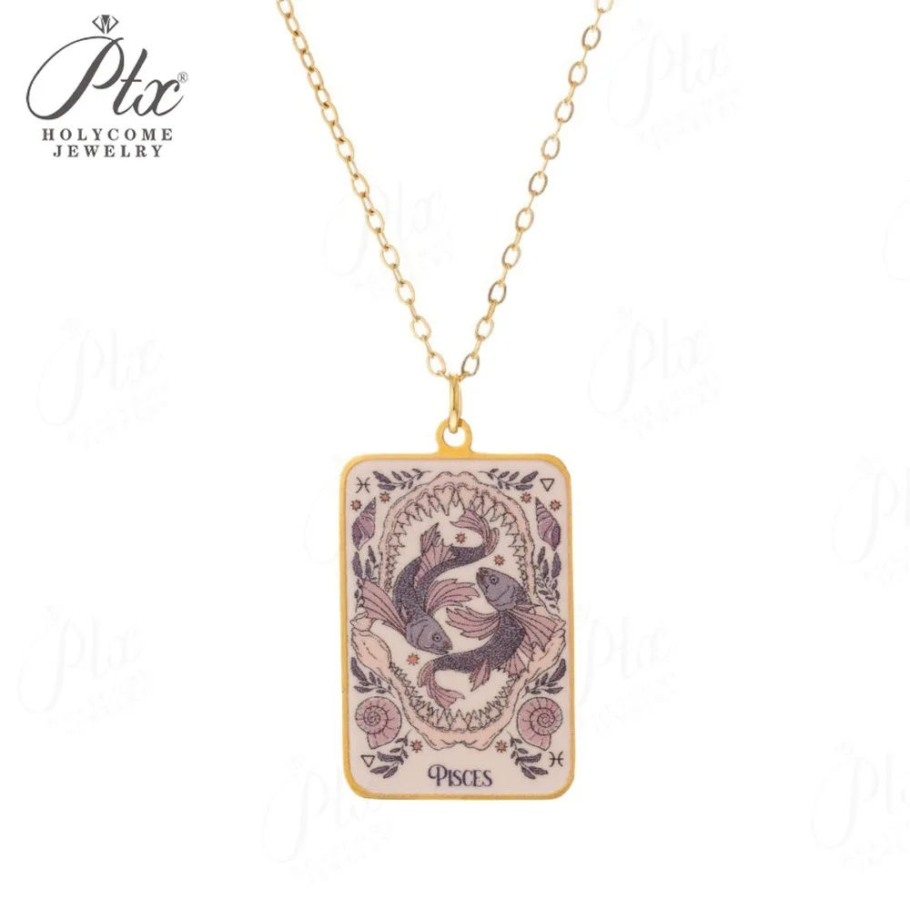 12 Sternzeichen Anhänger Halskette Unisex Design Tarot Schmuck Trendiges Geburtstagsgeschenk für Sie Einzigartige Kollektion im Angebot Großhandelspreis – Detail 14