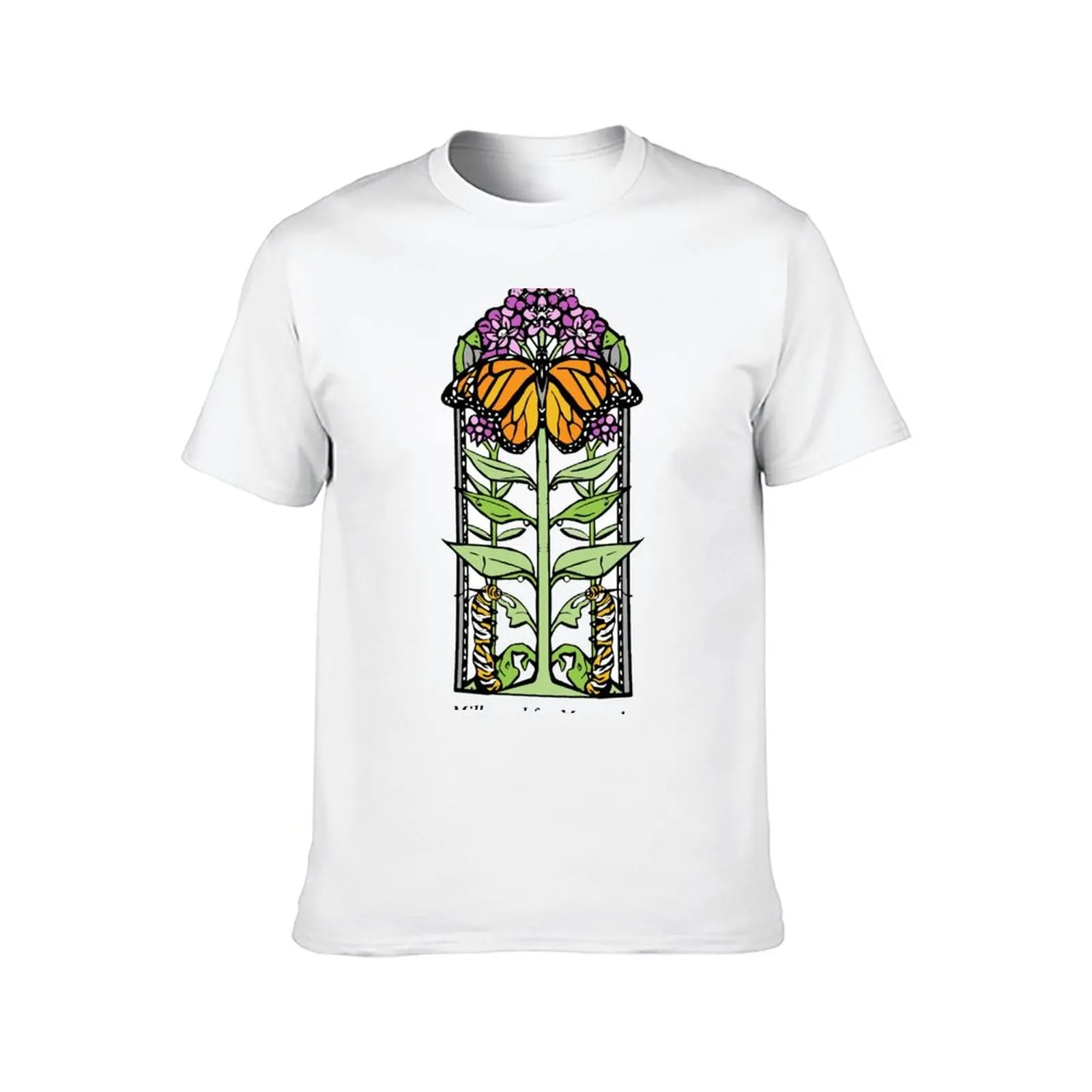 Milkweed for Monarchs تي شيرت تي شيرت للرجل القطن تي شيرت رجل 100% تي شيرت مصمم تي شيرت