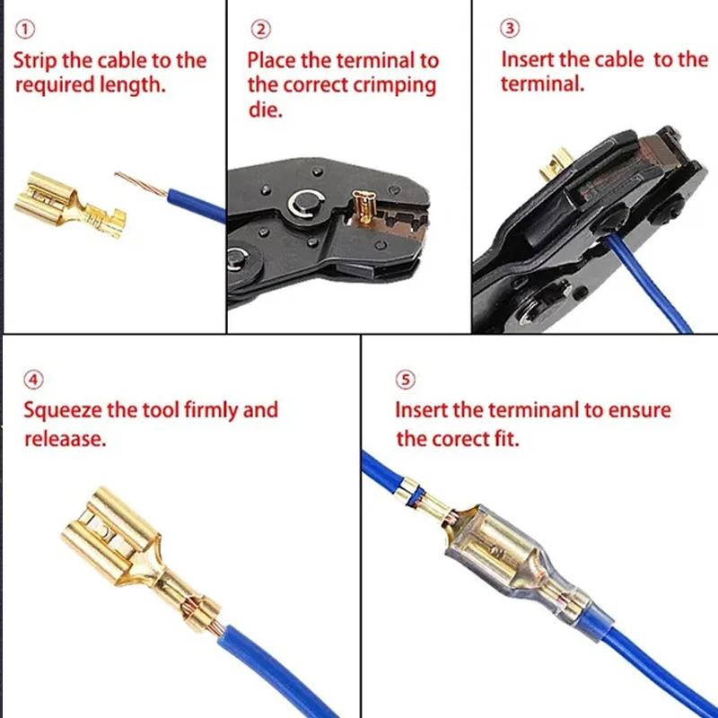 270PCS BOX  Electric Wire Connectors Set 2.8/4.8/6.3mm Female and male Crimp Terminal Connector Gold Brass/Silver Car Speaker