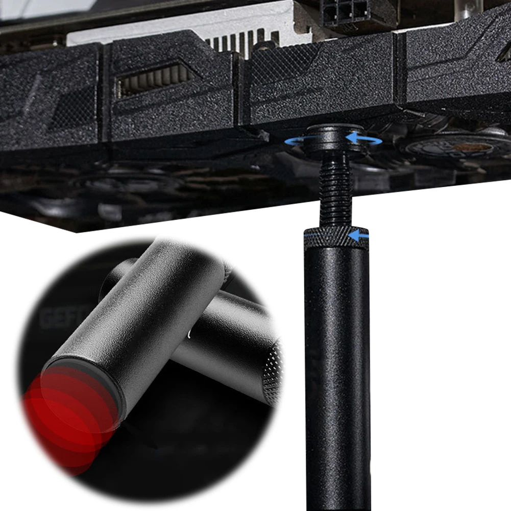 

Liftable Video Card Sag Holder with Magnet Anti Sag Stand Adjustable Telescopic Rotary Screw Vertical GPU Bracket Aluminum Alloy