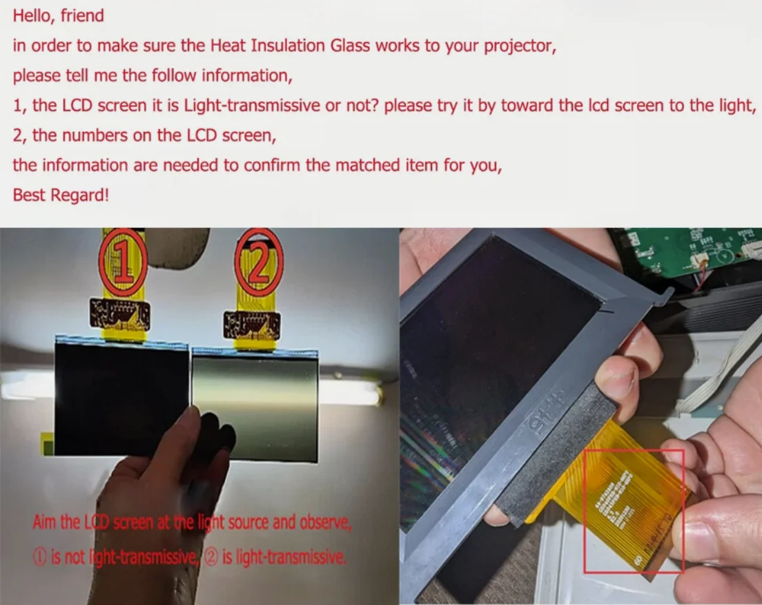 Kompatybilne szkło polaryzacyjne do projektora Thundeal TDA6, wymiana 106*60mm, 106x60mm — zdjęcie produktu 2