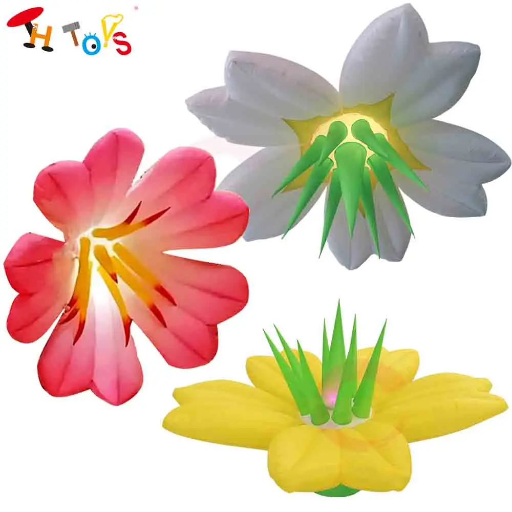 

Fast Ship Lighting 6.5ft Inflatable Flower Replica Blow up Flower Model for Stage Decoration Advertising