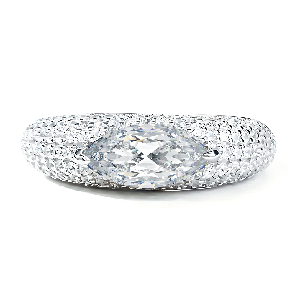 1 CT Oval Cut Moissanite Ring 925 Sterling Silver Full Surround Band for Women Engagement Wedding Fine Luxury Jewellery Gfit