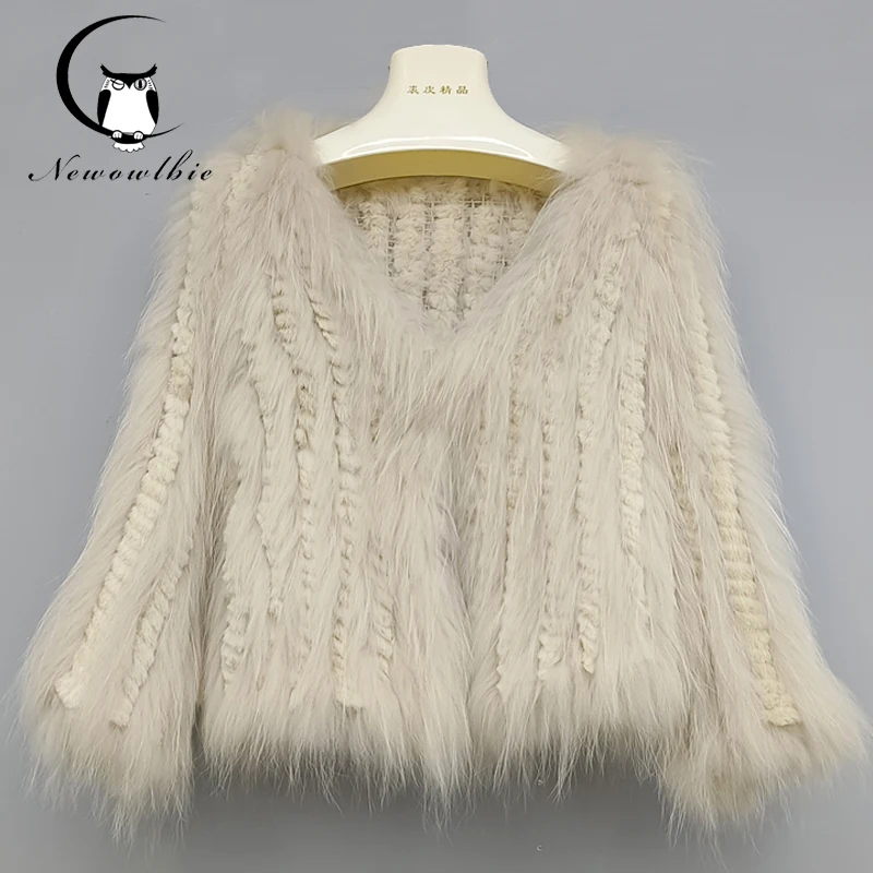 New encrypted raccoon fur rabbit fur double-sided woven fur coat autumn and winter women's fashion short top real fur coat