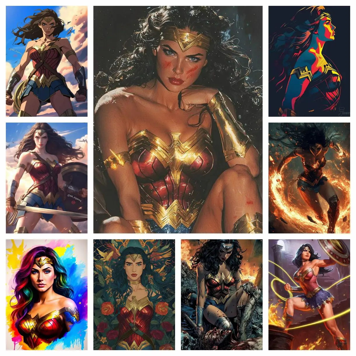 Kit de Pintura de Diamantes de la Mujer Maravilla 2025, Bordado Cruzado Hecho a Mano, Arte Infantil, Regalo Exquisito, Decoración del Hogar