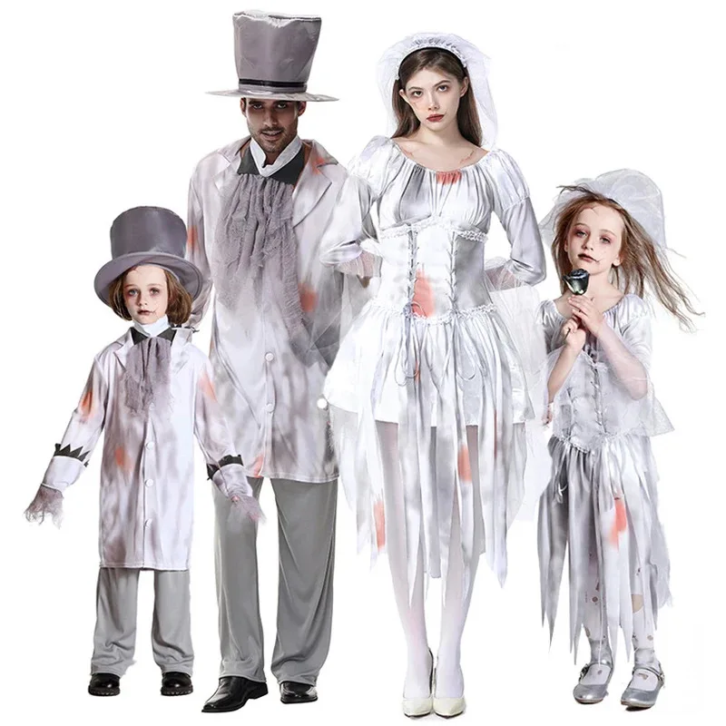 

Umorden Horror Scary Bloody Zombie Bride and Bridegroom Costumes for Kids Child Teens Adult Family Halloween Fancy Dress