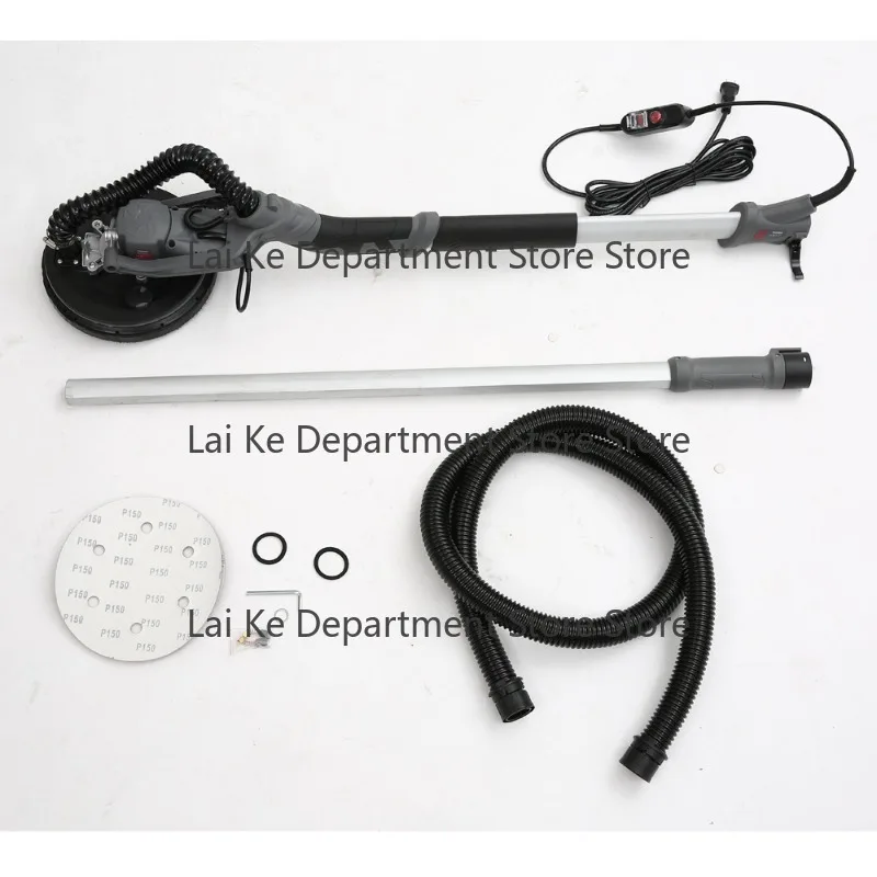 Brushless motor long-rod wall sander and polisher with sandpaper, dust-free wall putty machine with dual lights