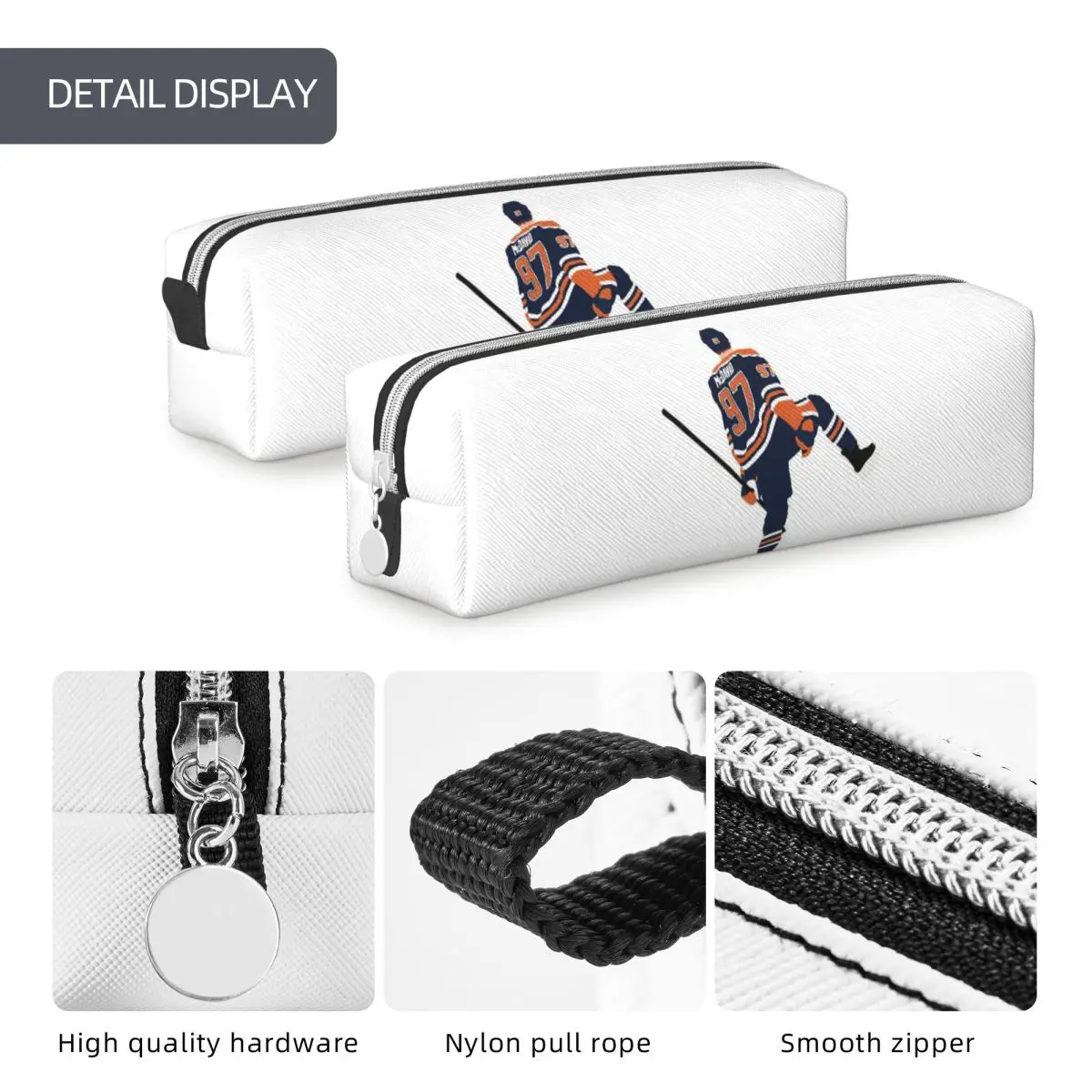 كونور ماك ديفيد 97 لمحبي إدمونتون أويلرز مقلمة سعة كبيرة أكياس القلم صندوق القلم القرطاسية قلم رصاص الحقيبة حقيبة مستحضرات التجميل