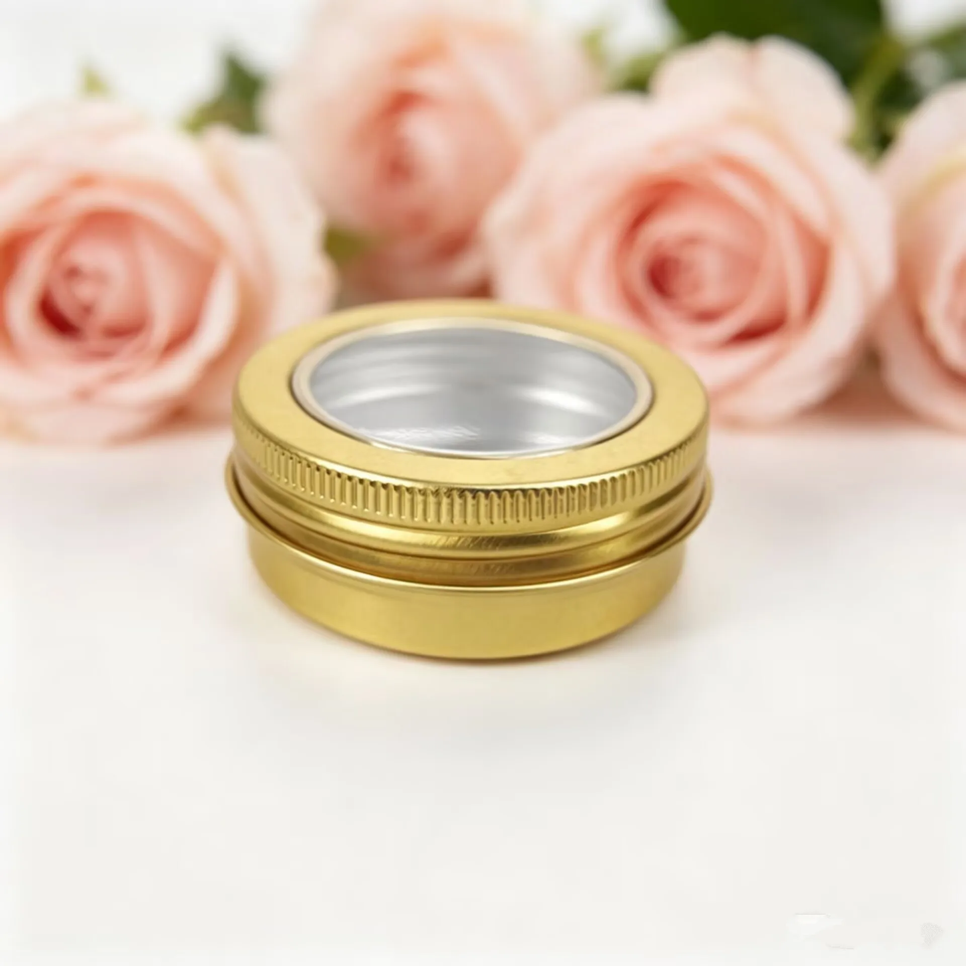100pcs-30ml-gold-clear-window-aluminium-screw-tin-jar-pot-cans-containers-for-lip-balm-nail-art-makeup-diy-cream-cosmetic-jar