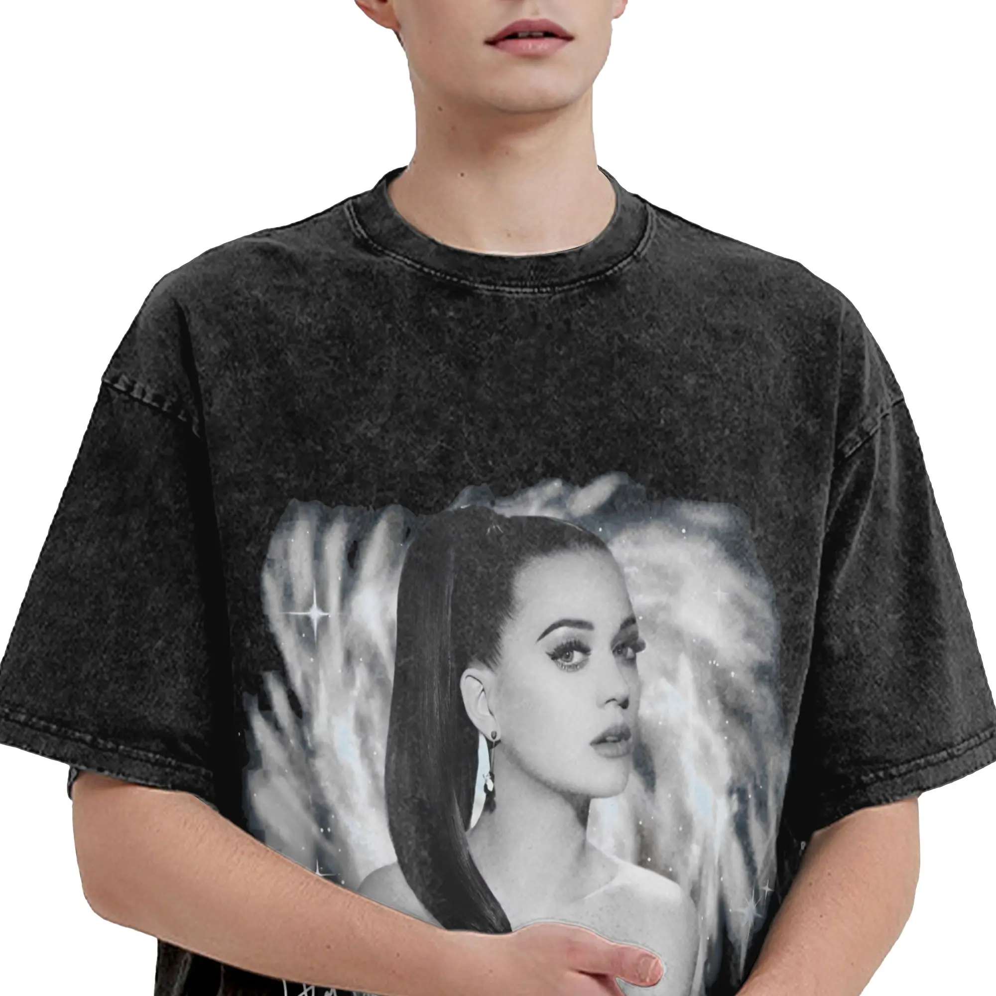 2026 Katys Perrys Tour Outfit Washed T Shirts for Men Women Streetwear Hip Hop T-Shirts Printed  Tee Shirt Short Sleeve
