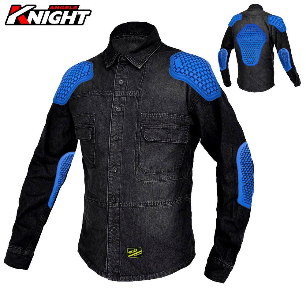 

New Motorcycle Riding Clothing For Men Casual Retro Black Motorcycle Jacket Shirt Anti-fall Moto Protection Equipment##
