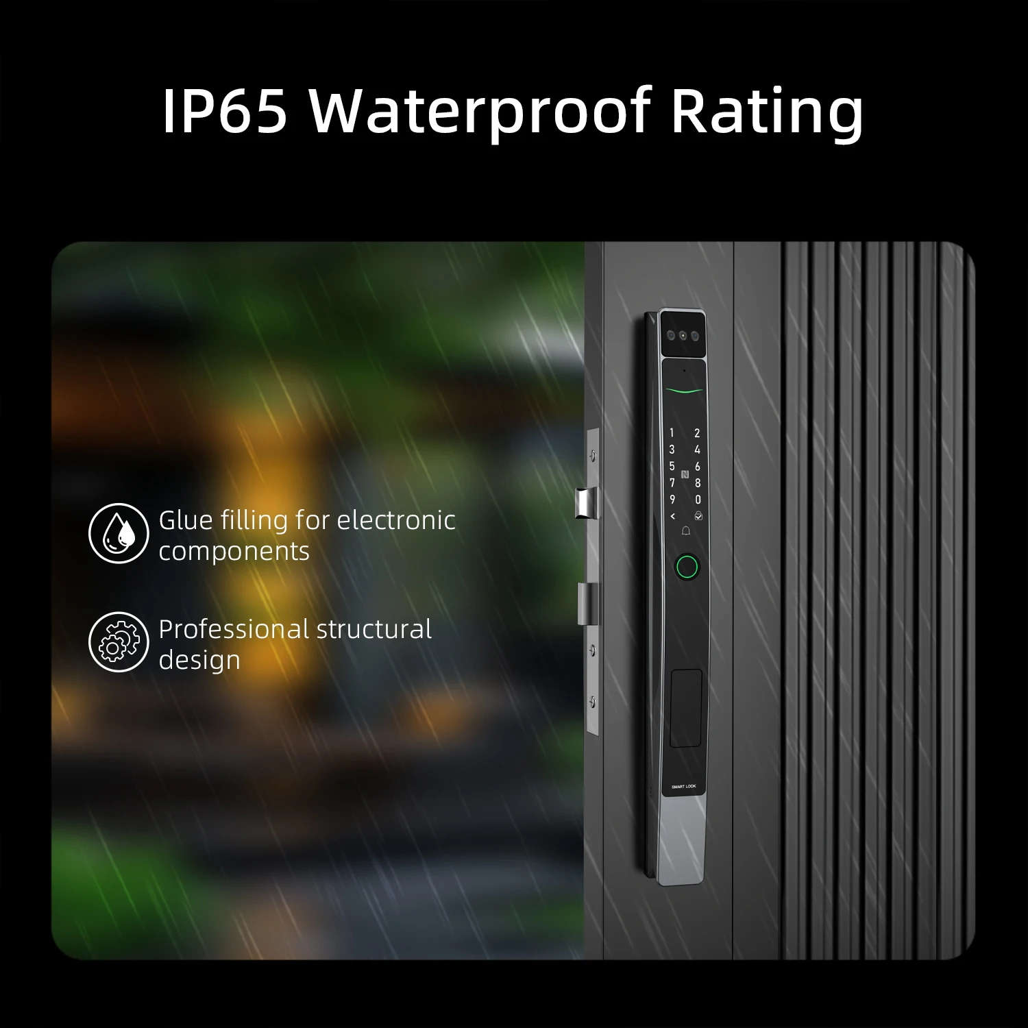 Tuya WiFi Electronic Smart Door Lock 3D Face Palm Vein Password Key Fingerprint Aluminum Sliding Door Waterproof Outdoor