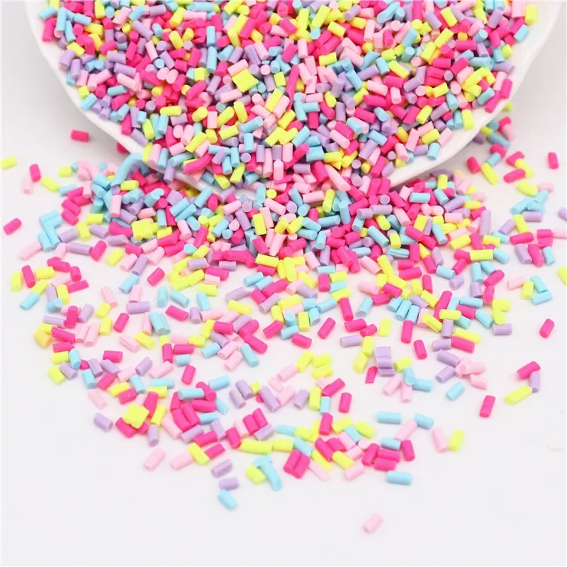 Colourful Mix Cylindrical Polymer Clay Slices Sprinkles for Slime Filling Clay DIY Crystal Crafts Tiny plastic klei Accessory