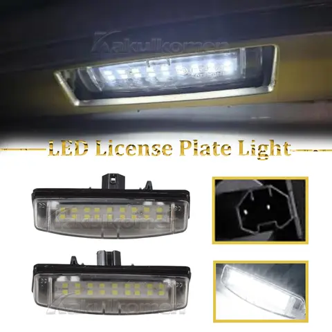 Éclairage de plaque d'immatriculation LED blanc, 2 pièces, pour Toyota Camry Aurion Avensis Verso Echo Prius Mitsubishi Colt plus Grandis