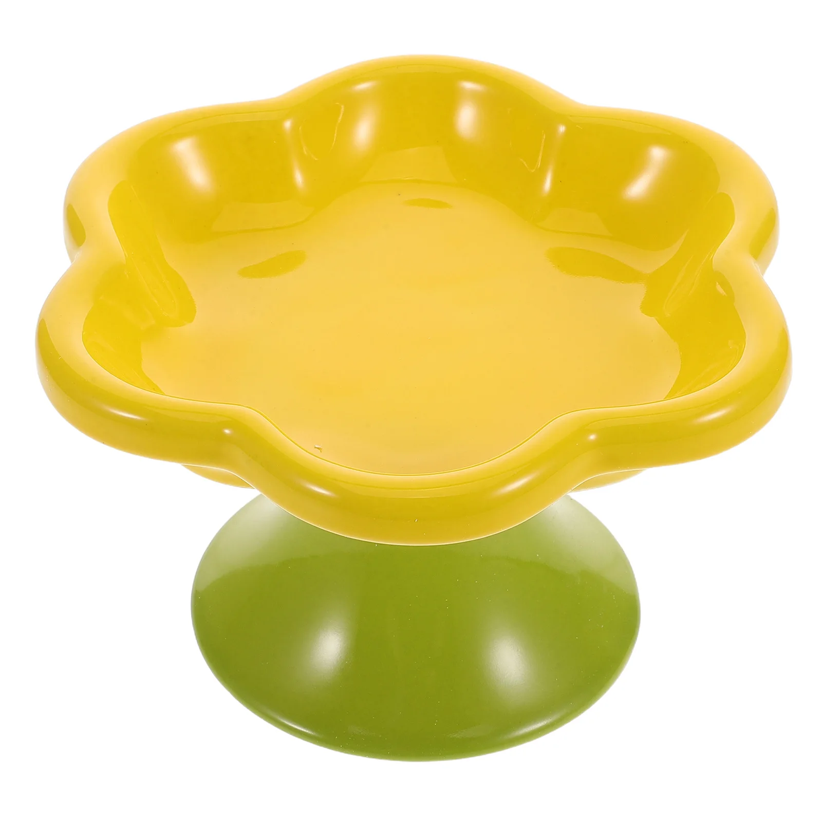 

Ceramic Raised Cat Bowl Flower Shape Spacious Elevated Feeding Food Water Bowl for Cats Kittens Pets Cats Bowls